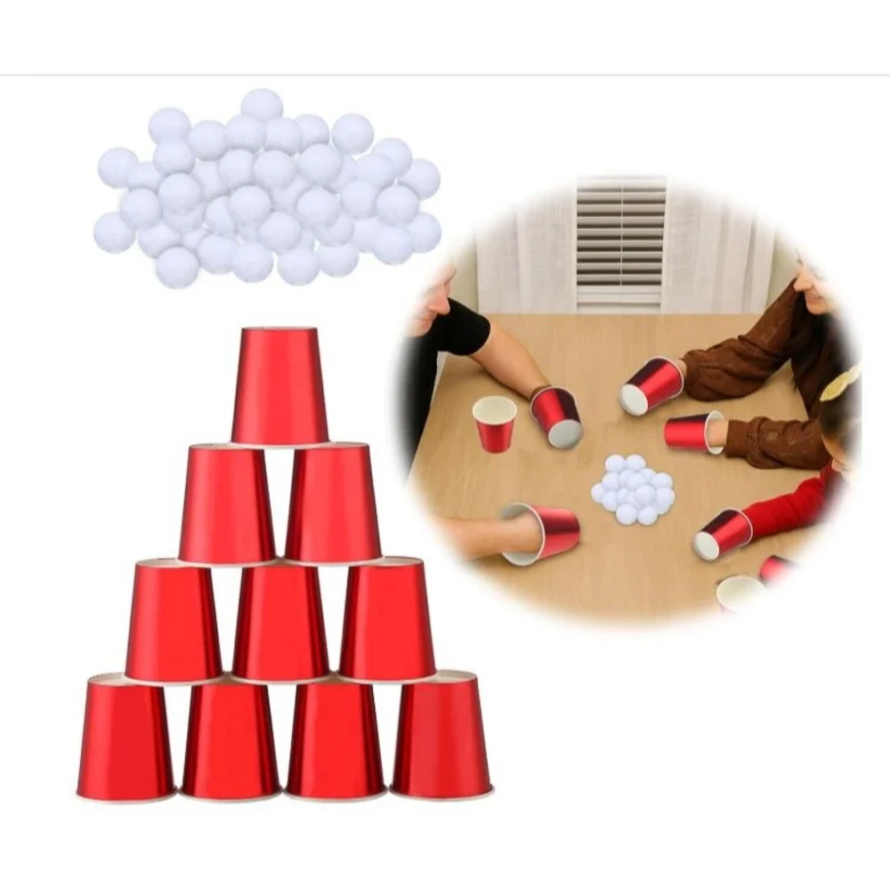 Christmas Reindeer Hooves Snowball Toss Game 210pcs Indoor Party